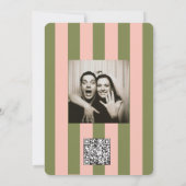 Green Striped Gold Star Wedding Einladung (Rückseite)