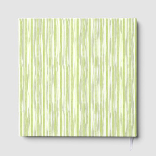 Green Striped Retro Wedding Gästebuch (Rückseite)