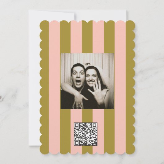 Green Striped Star Wedding  Einladung (Rückseite)