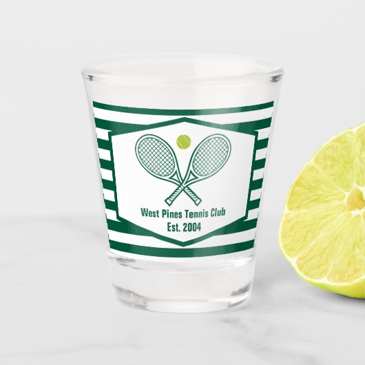 Green Striped Tennis Country Club Custom Schnapsglas (Vorderseite)