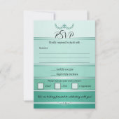 Green Striped Tone on Tone Wedding RSVP Card Einladung (Vorderseite)