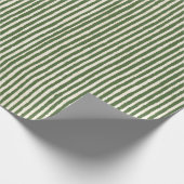 Green Striped Vintage Weihnachtsfeiertag Classic Geschenkpapier (Ecke)