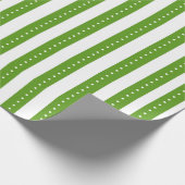 Green Striped Wrapping Paper; Christmas Giftwrap Geschenkpapier (Ecke)
