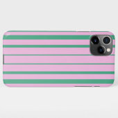 Green Stripes and Soft Pink iPhone 11 Pro Max Case iPhone Hülle (Rückseite (Horizontal))