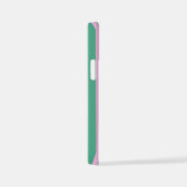 Green Stripes and Soft Pink iPhone 12 Mini Case Hülle (Rechte Seite)