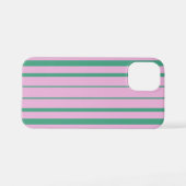 Green Stripes and Soft Pink iPhone 12 Mini Case Hülle (Rückseite (Horizontal))