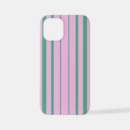 Green Stripes and Soft Pink iPhone 12 Mini Case iPhone 12 Mini Hülle
