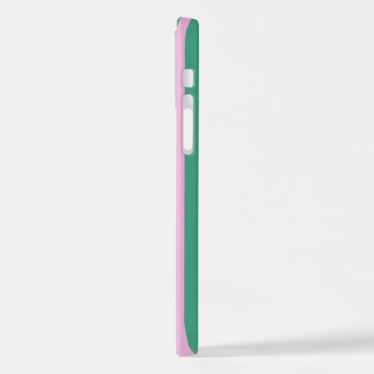 Green Stripes and Soft Pink iPhone 12 Pro Case Hülle (Linke Seite)