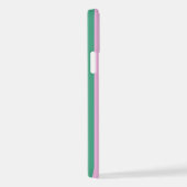 Green Stripes and Soft Pink iPhone 12 Pro Case Hülle (Rechte Seite)