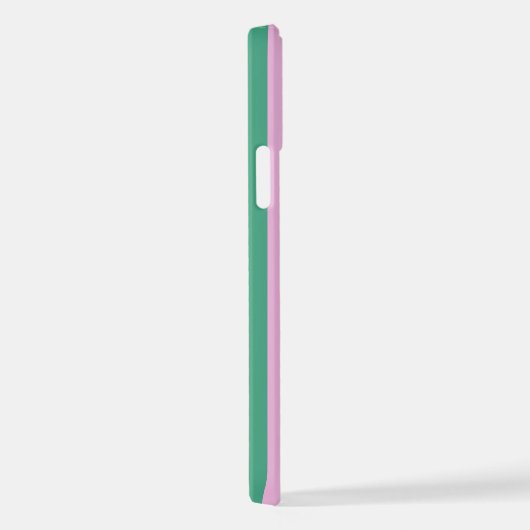 Green Stripes and Soft Pink iPhone 12 Pro Case Hülle (Rechte Seite)