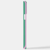 Green Stripes and Soft Pink iPhone 12 Pro Max Case Hülle (Rechte Seite)
