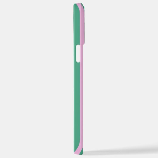 Green Stripes and Soft Pink iPhone 12 Pro Max Case Hülle (Rechte Seite)