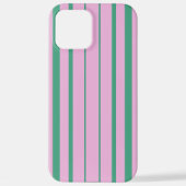 Green Stripes and Soft Pink iPhone 12 Pro Max Case Hülle (Rückseite)