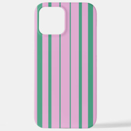 Green Stripes and Soft Pink iPhone 12 Pro Max Case Hülle