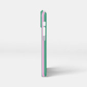 Green Stripes and Soft Pink iPhone 13 Mini Case Hülle (Linke Seite)
