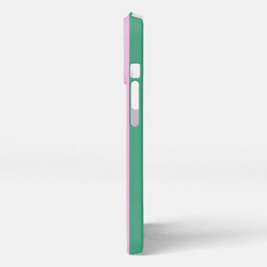 Green Stripes and Soft Pink iPhone 13 Pro Case Hülle (Linke Seite)
