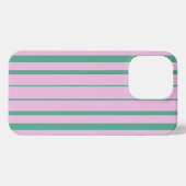 Green Stripes and Soft Pink iPhone 13 Pro Case Hülle (Rückseite (Horizontal))