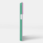Green Stripes and Soft Pink iPhone 13 Pro Case Hülle (Rechte Seite)