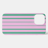 Green Stripes and Soft Pink iPhone 13 Pro Max Case Hülle (Rückseite (Horizontal))