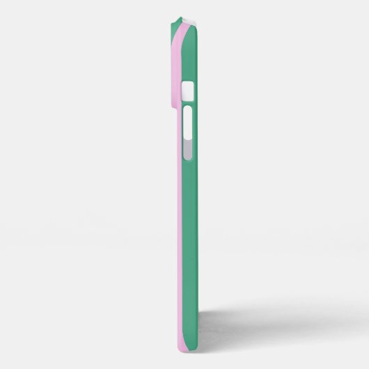 Green Stripes and Soft Pink iPhone 13 Pro Max Case Hülle (Linke Seite)