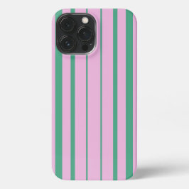 Green Stripes and Soft Pink iPhone 13 Pro Max Case Hülle