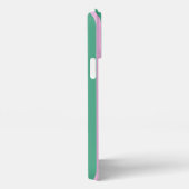 Green Stripes and Soft Pink iPhone 13 Pro Max Case Hülle (Rechte Seite)