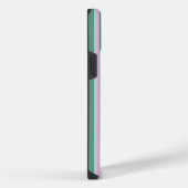 Green Stripes and Soft Pink iPhone 14 Plus case Hülle (Rechte Seite)