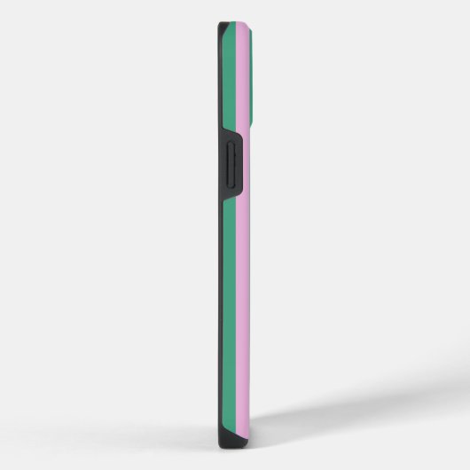 Green Stripes and Soft Pink iPhone 14 Plus case Hülle (Rechte Seite)