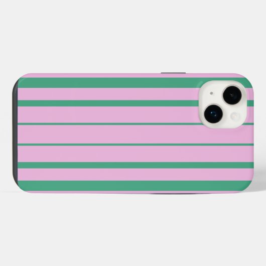Green Stripes and Soft Pink iPhone 14 Plus case iPhone Hülle (Rückseite (Horizontal))