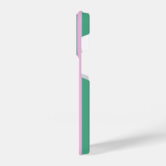 Green Stripes and Soft Pink iPhone 14 Pro Case Hülle (Linke Seite)