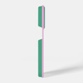 Green Stripes and Soft Pink iPhone 14 Pro Case Hülle (Rechte Seite)