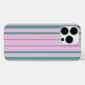Green Stripes and Soft Pink iPhone 14 Pro Max Case Hülle (Rückseite (Horizontal))
