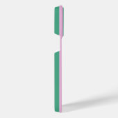 Green Stripes and Soft Pink iPhone 14 Pro Max Case Hülle (Rechte Seite)