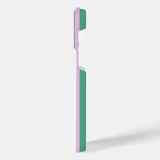 Green Stripes and Soft Pink iPhone 14 Pro Max Case Hülle (Linke Seite)