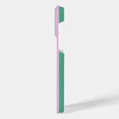 Green Stripes and Soft Pink iPhone 14 Pro Max Case iPhone Hülle (Linke Seite)