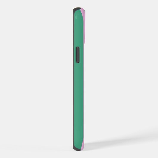 Green Stripes and Soft Pink iPhone 15 Plus Cases iPhone Hülle (Rechte Seite)