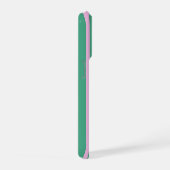 Green Stripes and Soft Pink iPhone 15 Pro Case Hülle (Rechte Seite)