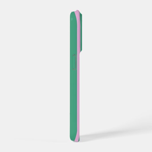 Green Stripes and Soft Pink iPhone 15 Pro Case Hülle (Rechte Seite)