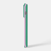 Green Stripes and Soft Pink iPhone 15 Pro Case Hülle (Linke Seite)