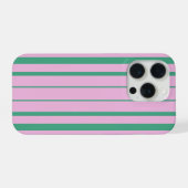 Green Stripes and Soft Pink iPhone 15 Pro Case Hülle (Rückseite (Horizontal))