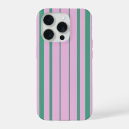 Green Stripes and Soft Pink iPhone 15 Pro Case Hülle