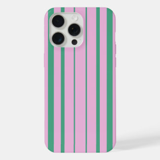 Green Stripes and Soft Pink iPhone 15 Pro Max Case Hülle