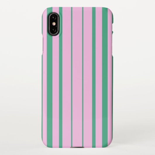 Green Stripes and Soft Pink iPhone XS Max Case iPhone Hülle (Rückseite)