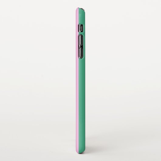 Green Stripes and Soft Pink iPhone XS Max Case iPhone Hülle (Linke Seite)