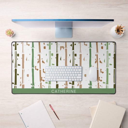 Green Stripes Boho Custom Schreibtischunterlage (Büro 1)