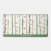 Green Stripes Boho Custom Schreibtischunterlage (Vorderseite)