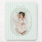 Green Stripes Bow Frame Custom Photo Mousepad (Vorne)