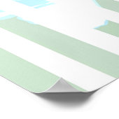 Green Stripes Joy Butterfly Poster (Ecke)