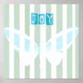 Green Stripes Joy Butterfly Poster (Vorne)