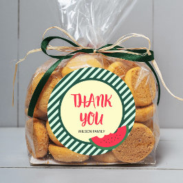 Green Stripes mit Red Green Watermelon Danke Runder Aufkleber